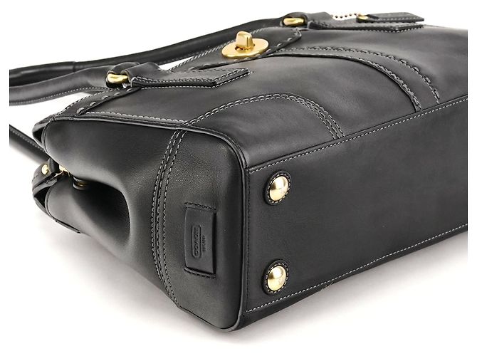 Coach 11547 Borsa tote in pelle nera con chiusura a girevole - vista 7