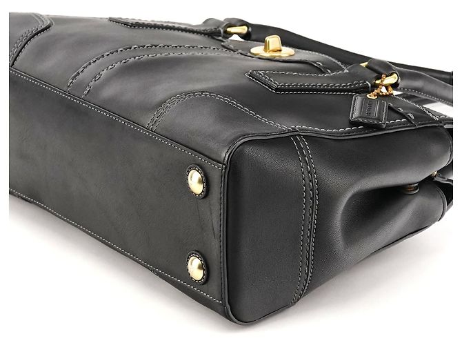 Coach 11547 Borsa tote in pelle nera con chiusura a girevole - vista 8