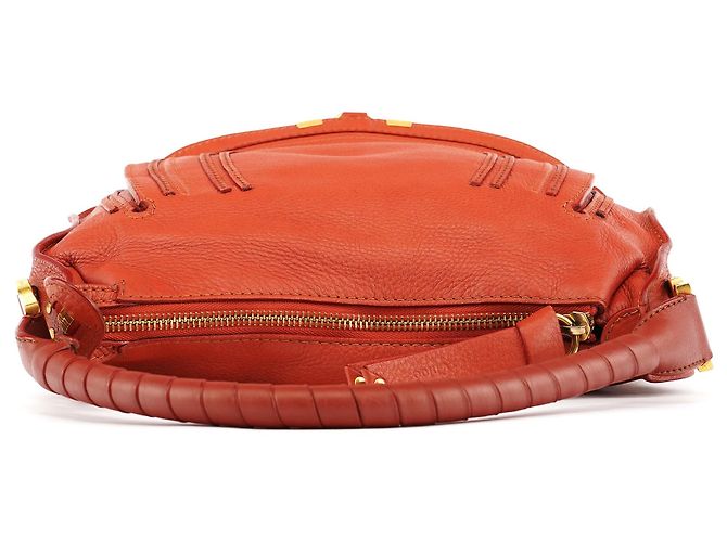 Chloé Borsa a tracolla Marcie in pelle rosso pallido - vista 4