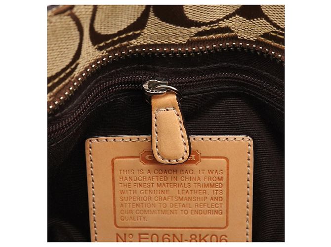 Coach Borsa Tote Hamptons Signature 8K06 Beige Tan - vista 13