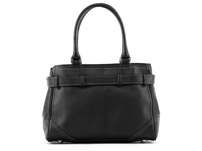 Coach  mala Hamptons 8A70 em couro liso preto - vista 3