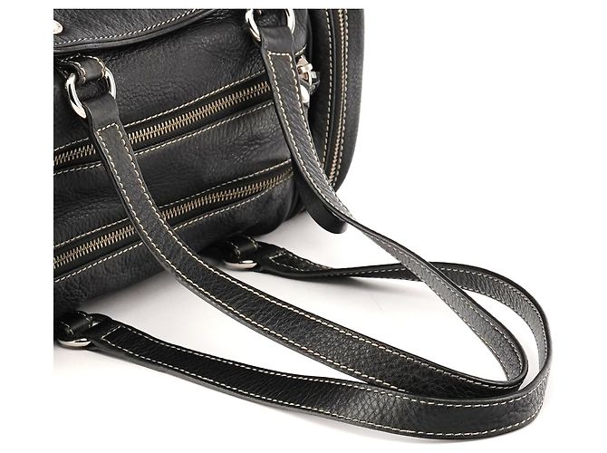 Marc by Marc Jacobs Borsa Boston multi-tasche in pelle nera - vista 9