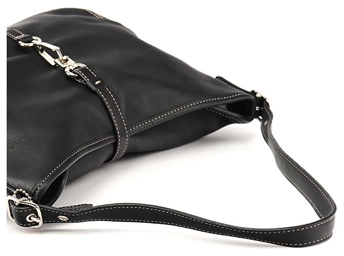 Coach Borsa a Tracolla Hobo 9266 in Pelle Nera con Clip - vista 10