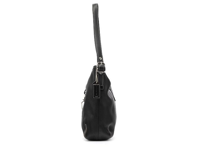Coach Borsa a Tracolla Hobo 9266 in Pelle Nera con Clip - vista 2