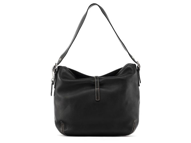 Coach Borsa a Tracolla Hobo 9266 in Pelle Nera con Clip - vista 3
