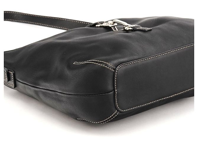 Coach Borsa a Tracolla Hobo 9266 in Pelle Nera con Clip - vista 8