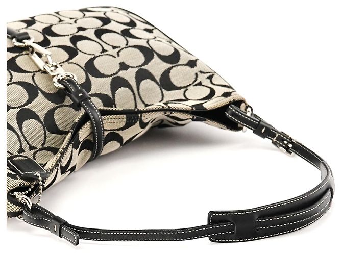 Coach Borsa a Tracolla Hobo 6091 Grey Black Signature Clip - vista 10