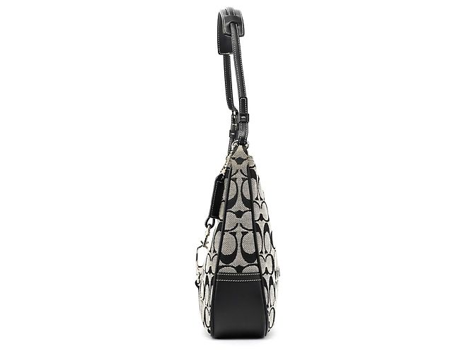 Coach Borsa a Tracolla Hobo 6091 Grey Black Signature Clip - vista 2