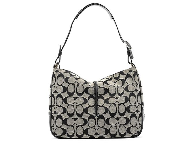 Coach Borsa a Tracolla Hobo 6091 Grey Black Signature Clip - vista 3