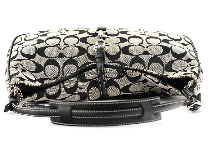 Coach Borsa a Tracolla Hobo 6091 Grey Black Signature Clip - vista 4