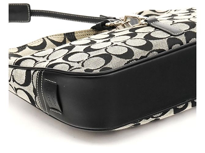 Coach Borsa a Tracolla Hobo 6091 Grey Black Signature Clip - vista 8