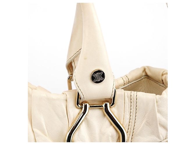 Céline Bolso 2-Way Pillow de piel Ivory - vista 12