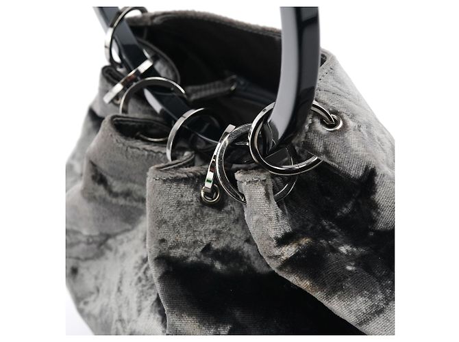 Gucci Borsa a tracolla Loop 1999 in velluto grigio - vista 6