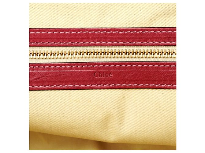 Chloé Bolso Tote de piel de cordero burdeos - vista 12