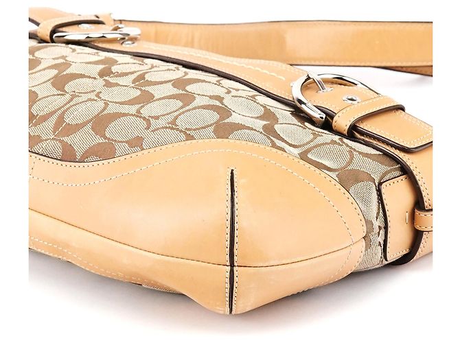 Coach F07077 Borsa Soho 2-Way in tela Signature Beige Tan - vista 10