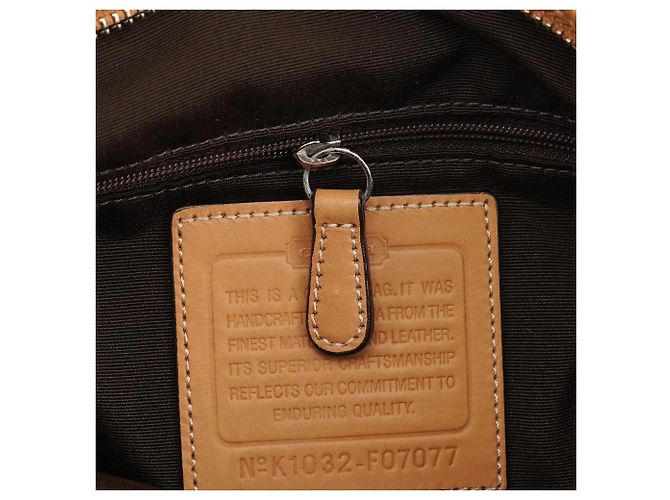 Coach F07077 Borsa Soho 2-Way in tela Signature Beige Tan - vista 15