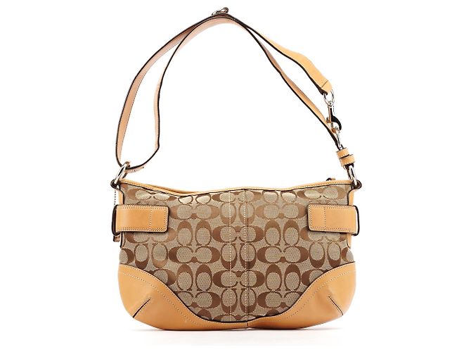 Coach F07077 Borsa Soho 2-Way in tela Signature Beige Tan - vista 3