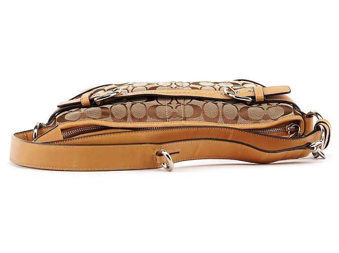 Coach F07077 Borsa Soho 2-Way in tela Signature Beige Tan - vista 4
