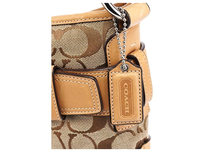 Coach F07077 Borsa Soho 2-Way in tela Signature Beige Tan - vista 6