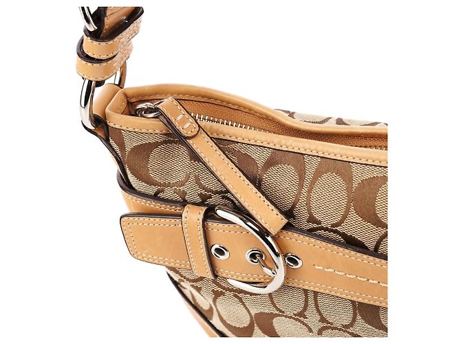 Coach F07077 Borsa Soho 2-Way in tela Signature Beige Tan - vista 8