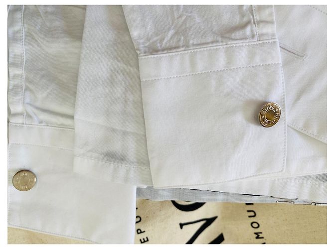 Hermès Herrenhemd aus weißer Baumwollpopeline mit Print - Ansicht 6
