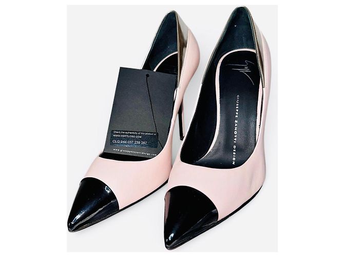 Décolleté Giuseppe Zanotti Lucrezia in pelle rosa e nera - vista 2