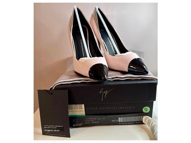 Décolleté Giuseppe Zanotti Lucrezia in pelle rosa e nera - vista 5