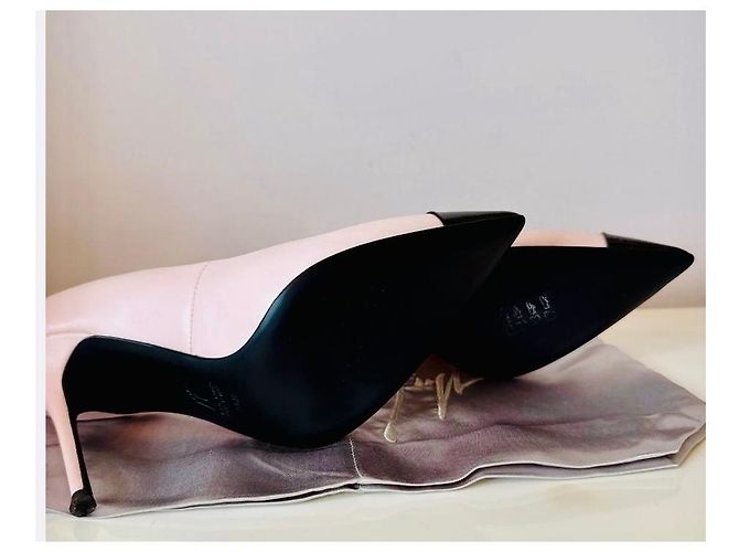 Décolleté Giuseppe Zanotti Lucrezia in pelle rosa e nera - vista 6