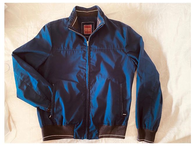 Autre Marque Raschini Giacca Bomber in Nylon Blu Navy - vista 2