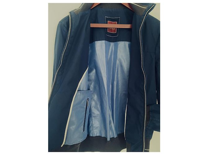 Autre Marque Raschini Giacca Bomber in Nylon Blu Navy - vista 3