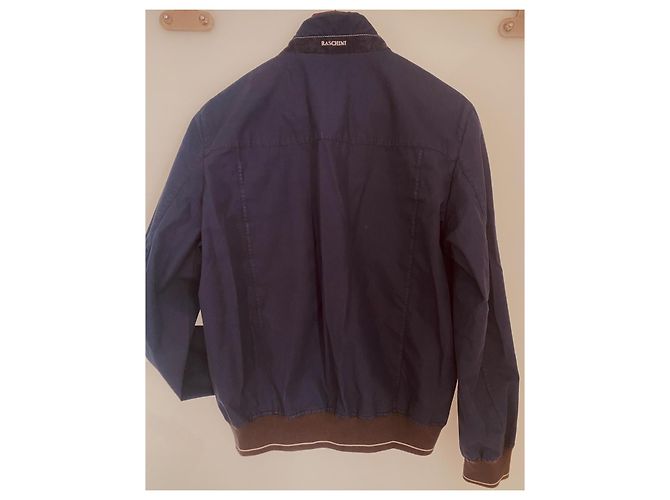 Autre Marque Raschini Giacca Bomber in Nylon Blu Navy - vista 4