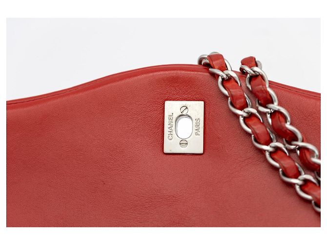 Chanel Leo / Lion Head Flap 25 cm rosso – Pelle di Agnello – Hardware Argento – Serie 14 - vista 11
