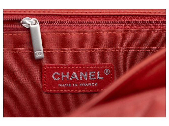 Chanel Leo / Lion Head Flap 25 cm rosso – Pelle di Agnello – Hardware Argento – Serie 14 - vista 13