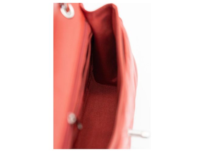 Chanel Leo / Lion Head Flap 25 cm rosso – Pelle di Agnello – Hardware Argento – Serie 14 - vista 15