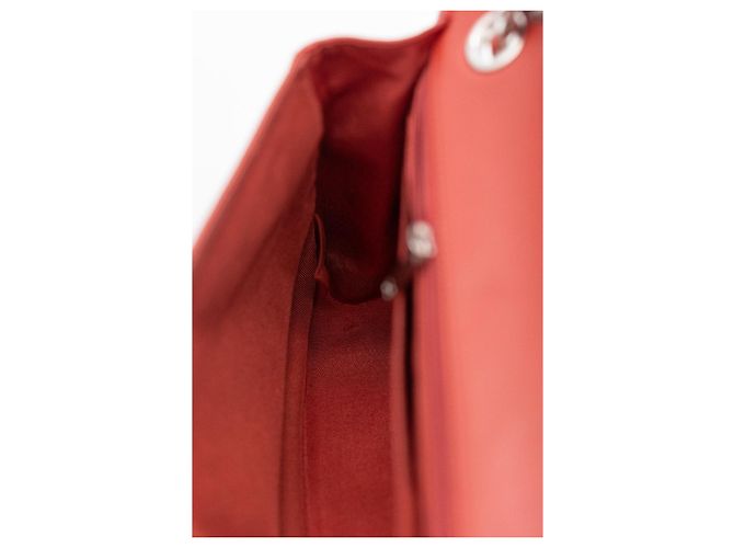 Chanel Leo / Lion Head Flap 25 cm rosso – Pelle di Agnello – Hardware Argento – Serie 14 - vista 16