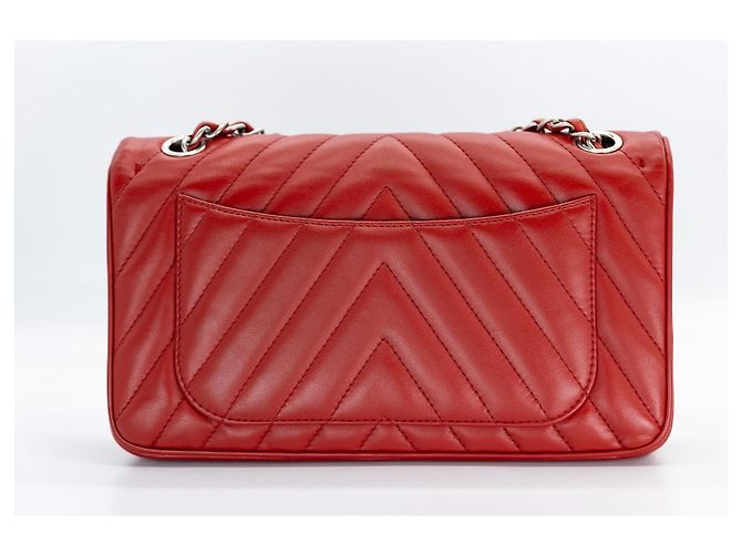 Chanel Leo / Lion Head Flap 25 cm rosso – Pelle di Agnello – Hardware Argento – Serie 14 - vista 4