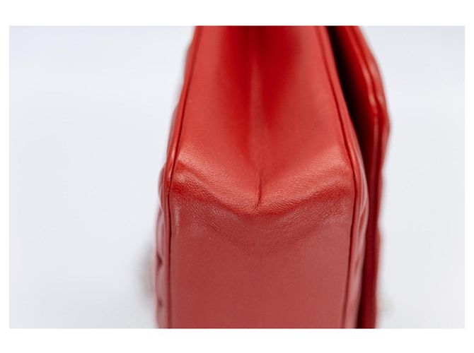 Chanel Leo / Lion Head Flap 25 cm rosso – Pelle di Agnello – Hardware Argento – Serie 14 - vista 8