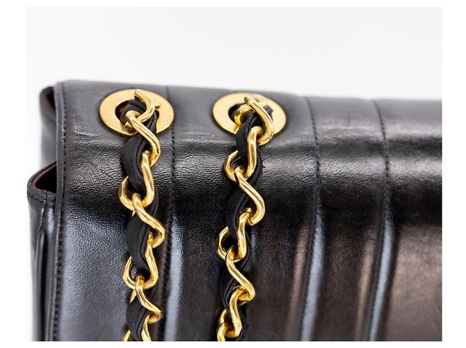 Chanel Mademoiselle Large / Maxi Flap Bag Nero – Hardware Oro – Carta, Sticker e Dustbag - vista 11