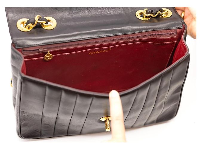 Chanel Mademoiselle Large / Maxi Flap Bag Nero – Hardware Oro – Carta, Sticker e Dustbag - vista 17