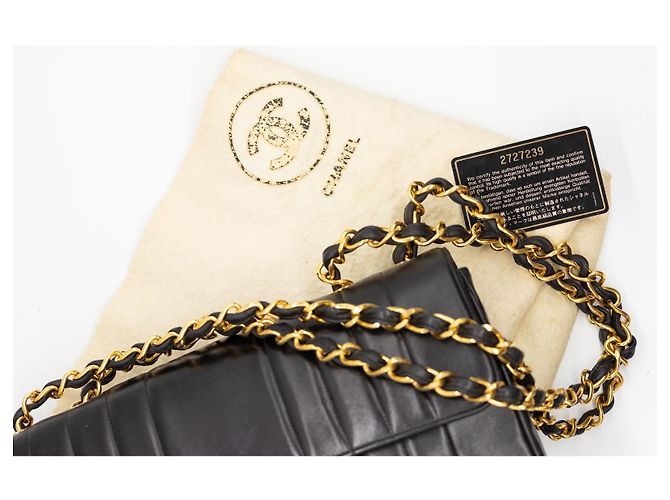 Chanel Mademoiselle Large / Maxi Flap Bag Nero – Hardware Oro – Carta, Sticker e Dustbag - vista 20