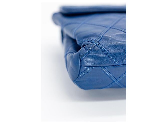 Timeless Borsa a tracolla Chanel Quilted Single Flap Blau – Double Chain – Gold Hardware - vista 10