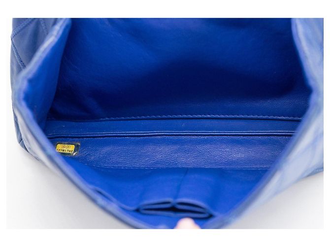 Timeless Borsa a tracolla Chanel Quilted Single Flap Blau – Double Chain – Gold Hardware - vista 16