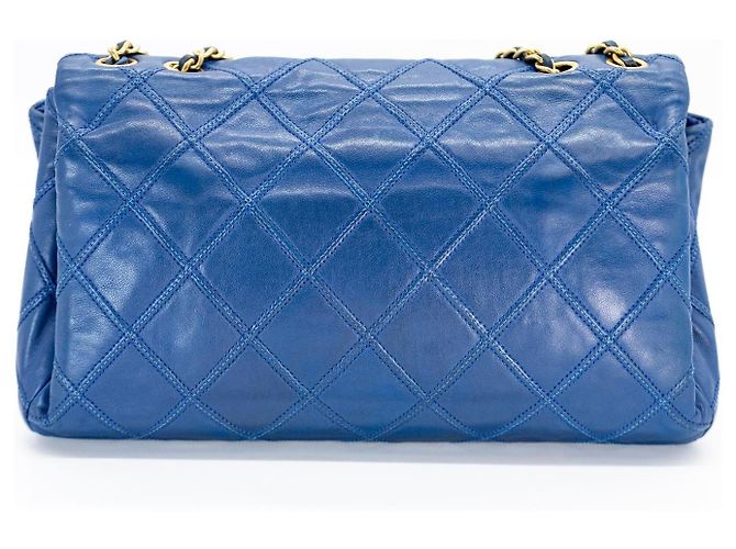 Timeless Borsa a tracolla Chanel Quilted Single Flap Blau – Double Chain – Gold Hardware - vista 5