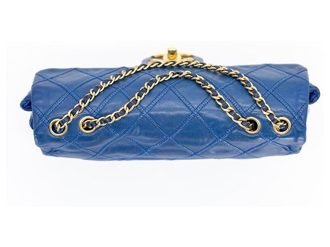 Timeless Borsa a tracolla Chanel Quilted Single Flap Blau – Double Chain – Gold Hardware - vista 7