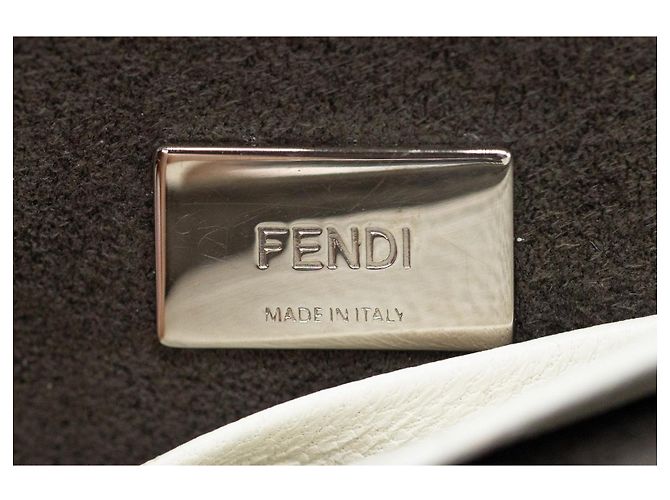 Fendi Peekaboo Micro – Pelle bianca – Hardware argentato – incl. tracolla & Dustbag - vista 13