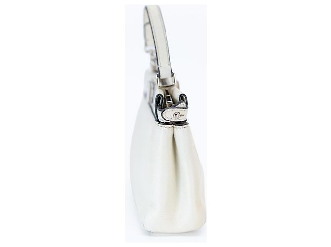 Fendi Peekaboo Micro – Pelle bianca – Hardware argentato – incl. tracolla & Dustbag - vista 6