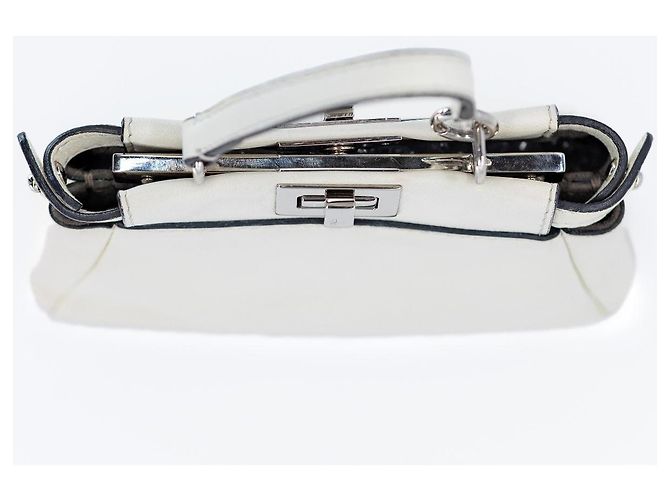 Fendi Peekaboo Micro – Pelle bianca – Hardware argentato – incl. tracolla & Dustbag - vista 7