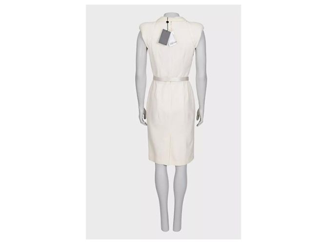 Alexander McQueen weißes figurbetontes Kleid mit V-Ausschnitt NWT gebraucht - Ansicht 3