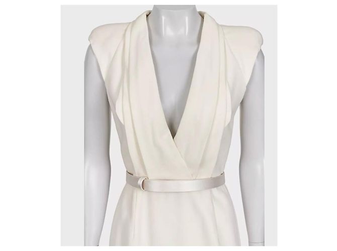 Alexander McQueen weißes figurbetontes Kleid mit V-Ausschnitt NWT gebraucht - Ansicht 4