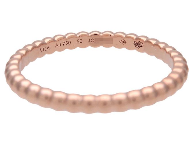 Anello Van Cleef & Arpels Perlee K18 750PG Oro Rosa #50 VCARPJMF50 - vista 4